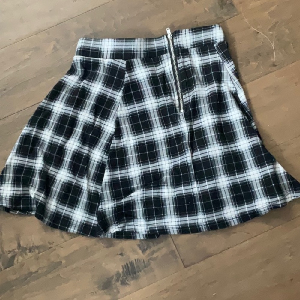 Y2k preppy goth skirt zipper